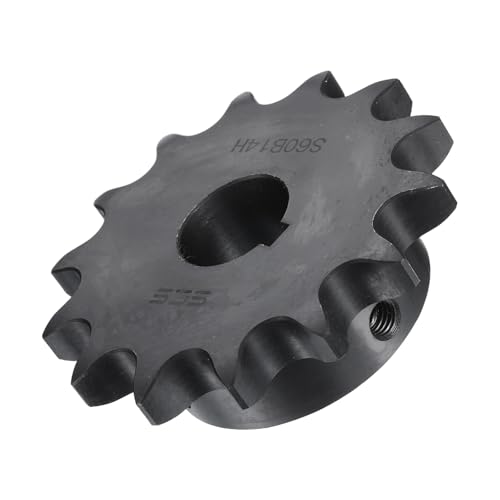 Image of uxcell #40 Chain Roller Sprocket B Type, 1 inch Bore 16 Tooth Single Strand Chain Sprocket, Carbon Steel, Keyway with Set Screws