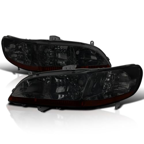 SPEC-D TUNING Smoke Headlights Compatible with 1998-2002 Honda Accord Sedan Coupe L+R Pair Head Light Lamp Assembly