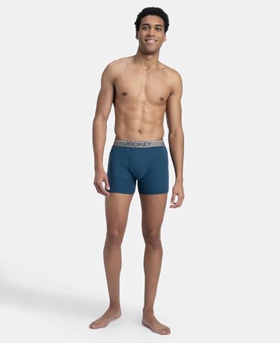Image of Jockey 8009 Men's Super Combed Cotton Rib Solid Boxer Brief with Ultrasoft Waistband (Pack of 3)