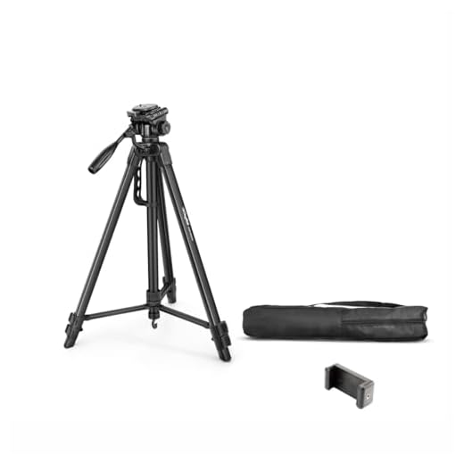 DIGITEK® (DTR 550 LW) 67 Inch Foldable Tripod Stand with Phone Holder & 360° Ball Head, 5kg Load Capacity, Aluminum Alloy Legs with Rubberized Feet & Flip Locks, Carry Bag, for Photo & Video Shoots