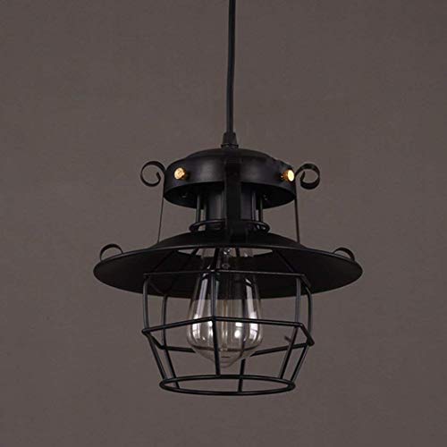 Lustre suspension industrielle en fer forgé rétro pour bar et restaurant