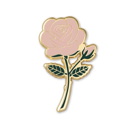 Image of Rose Enamel Pins June Birth Month Flower Elegant Lapel & Brooch, Perfect for Bulk Gifts, Floral Lovers, Wedding Suits Birthday Gift and Flower Accessory for Floral Lovers - Great Gift Idea Rose Pin Brooch