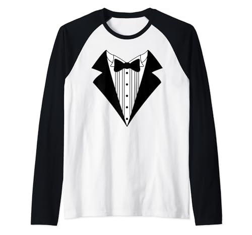 Bearer - Disfraz de esmoquin para niños, camiseta divertida con pajarita para boda Camiseta Manga Raglan