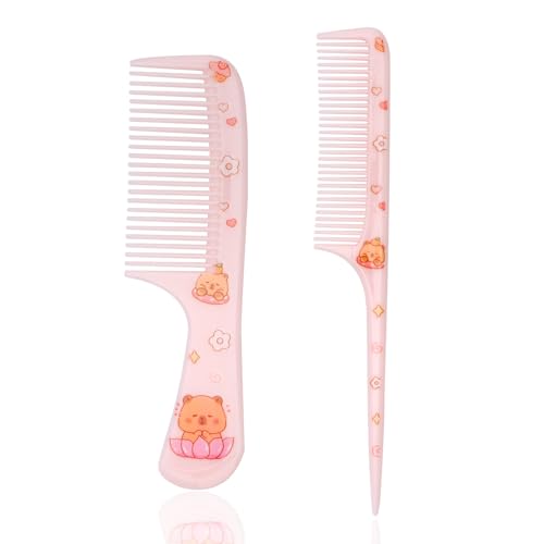 2 Peines de Plástico para Niñas Color Rosa miniatura 1