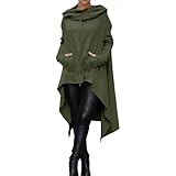 generisch felpa da donna con cappuccio, invernale, casual, con tasca, vestibilità comoda, alla moda per l'uso quotidiano, verde, xl