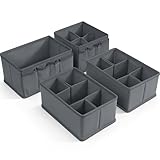 VERONLY Cosmetic Storage Bins Makeup Organizer, Adjustable Multifunction Storage Box Desk Drawer Divider for Makeup Brushes, Bathroom Countertop or Dresser, Set of 4