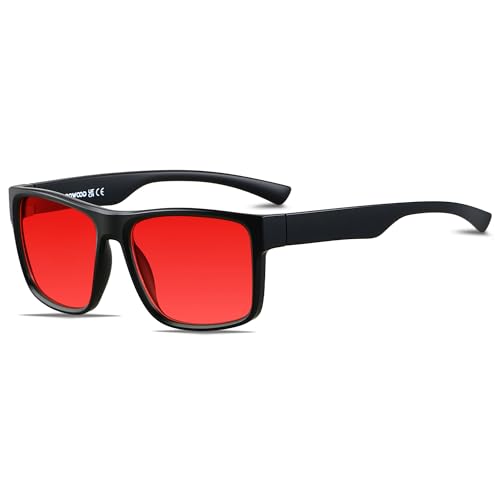 ANDWOOD 99.9% Blue Green Light Blocking Sleep Glasses AR Coatings Red Lens for Computer TV Gaming Reduce Eyestrain