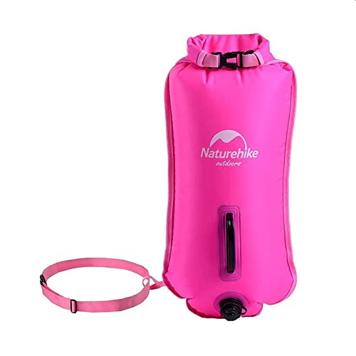 Naturehike 18L High Visible Safety Swim Buoy - Ultralight Bubble Tow Float and Dry Bag for Open Water Swimming Kayaking Snorkeling Diving Trailing wit