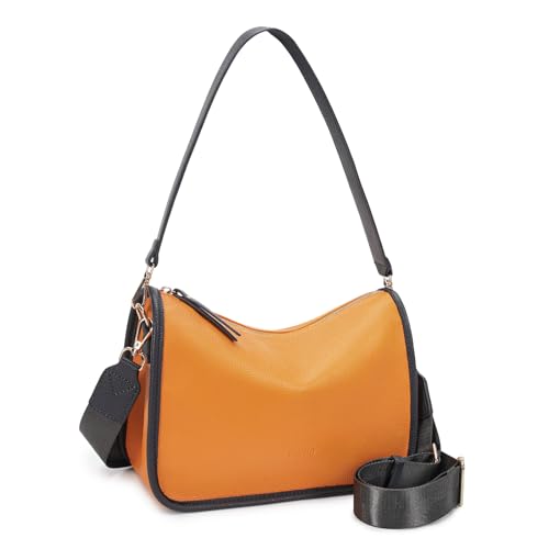 Image of HKCLUF Crossbody Bags Purses for Women Trendy,Vegan Leather Medium Crossbody Purse,Shoulder Bag with 2PCS Adjustable Strap