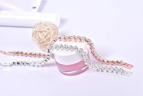 Fuqimanman2020 Cubic Zirconia Tennis Bracelet Elegant Crystal Bracelet Rhinestone Bling Bangles Birthday Holiday Gifts for Women4