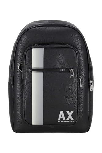 Armani Exchange Sac à dos zippé homme grand sac noir mode urbaine Einheitsgröße
