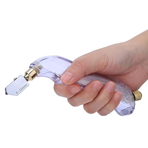 Walfront Cortador Vidrio Aceite Herramienta Corte Vidrio Cabezal Corte Acero Tungsteno + 45 Mango Agarre Pistola Acero para Corte Diamante Vidrio Mineral