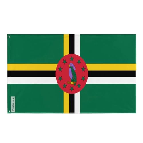 Drapeau de la Dominique Pixelforma, pavillon durable en polyester à bande blanche renforcée