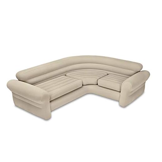 Intex 68575EP Inflatable Corner Living Room Air Mattress Sectional Sofa, Beige