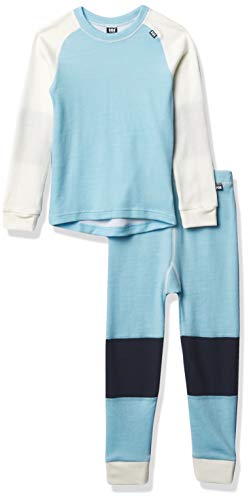 Helly-Hansen Kids' Little HH LIFA Merino Wool 2-Layer Thermal Baselayer Set, 640 Ice Blue, Size 8
