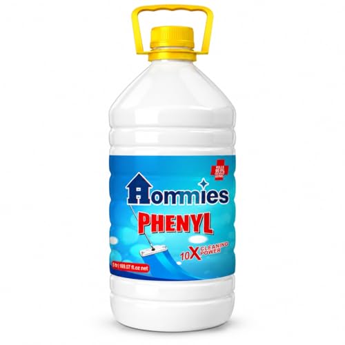 Image of Hommies White Phenyl Floor Cleaner 5L - Multi-Purpose Disinfectant Liquid | Anti-Bacterial Surface Cleaner for Hospitals, Homes & Bathrooms | 10X Stain Removal