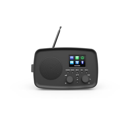 MEDION Internetradio mit DAB+ IRE-1 (DAB Plus, WLAN, UKW Radio, Bluetooth, Spritzwasserschutz, Teleskopantenne, Spotify Connect, Wecker, Schlummerfunktion, Einstellbarer Display-Dimmer) schwarz