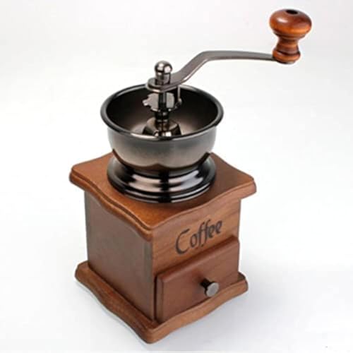 Generic Manual Coffee Grinder, Wooden Coffee Hand Grinder with 3 Adjustable Coarseness Grind Settings, Classic French Press Coffee Coffee Grinder with Stain Steel Mill Hand Crank B