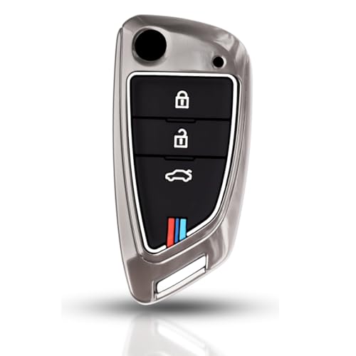 Image of KEYCEPT Metal Alloy Key Cover Compatible with Universal Models with xhorse df 3 Button Remote flip Key (Cover).