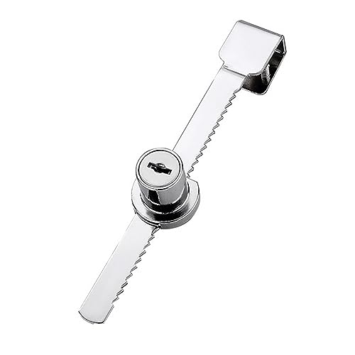 POFET 4PCS Glass Door Lock Sliding Glass Door Locks Serrated Locks for Bookcases Display Cabinets Collection Cabinets Cargo Cabinets - Image 2