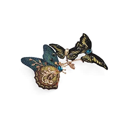 Broche papillon pour veste femme broderie artisanale accessoire blazer chic