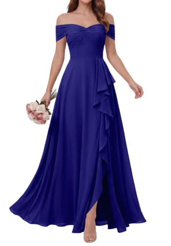 Robe de soirée formelle longue pour femme avec volants et fente BY233