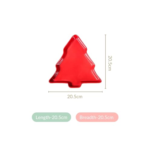 Image of Nestasia Christmas Tree Ceramic Snack Plates Set of 3 | Festive Holiday Serving Plates, Microwave & Dishwasher Safe | Ideal for Cookies, Treats, Decor, Snacks