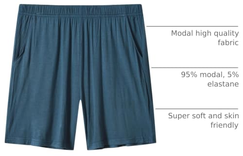 Image of JINSHI Womens Pajama Shorts Soft Comfortable Lightweight Elastic Drawstring Modal Pajama Bottoms Lounge Shorts with Pockets