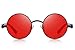MERRY'S Gothic Steampunk Sunglasses for Women Men Round Lens Metal Frame S567(Black&Red, 46)