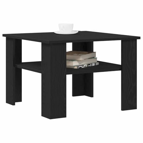 vidaXL Table Basse Chêne Noir 60 x 60 x 42 cm Bois d'ingénierie, Meubles Modernes, Table Basse carrée, Salon stylé, Bois d'ingénierie, Design épuré,...