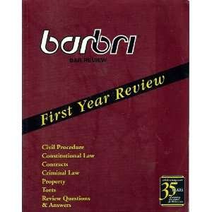 Barbri Bar Review First Year Review Richard J Conviser 9780314148797