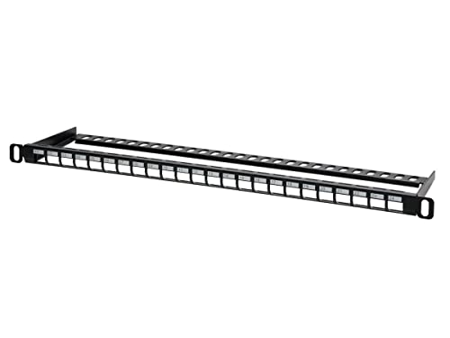 Monoprice 24-Port Blank Keystone Utp Patch Network Panel, Ul Listed, Half-U, With Wire Support Bar (Taa) #TOP1