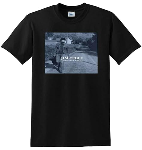 Photo de Jim Croce T-Shirt Time in A Bottle Tee Mens Black Tee 3XL