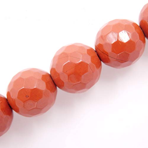 Malahill Faceted Gemstone Beads for Jewelry Making, Sold per Bag 5 Strands Inside (red Jasper A, 8mm)