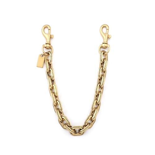 FunBoat Chunky Vintage Purse Chain with Double Clips - Short Decorative Bag Chain Extender for Handbags Totes & Shoulder Bags - Gold Metal Handbag Accent Accessory
