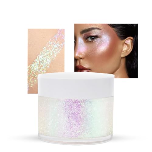 Gel de Purpurina Corporal, Purpurina CorporalGel, Gel Chunky Glitter Corporal Purpurina Gel Glitter Gel, Brillo Body Glitter Gel, Gel Cosméticos con Brillo para Cosméticos, Pelo, Labios, Uñas, Fiesta