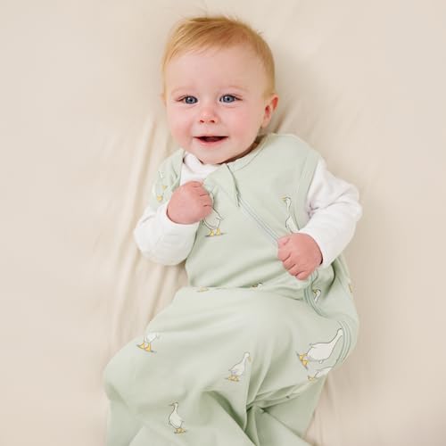 Image of Ecolino Organic Cotton Baby Sleep Sack - 2-Way Zipper Baby Wearable Blanket - Toddler Sleeping Bag Sack - 18-36 Months - Goose