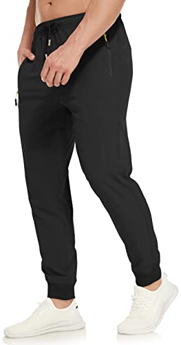 SPOSULEI Mens Joggers Lightweight Athletic Hiking Pants Quick Dry Running Track Gym Sweatpants with Zipper Pockets