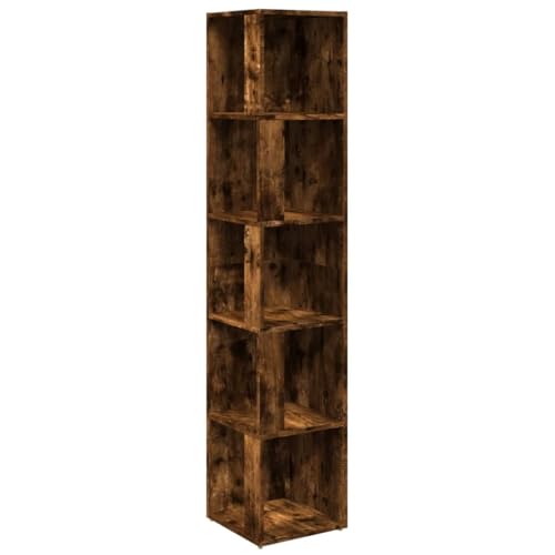 vidaXL Armoire d'angle Armoire de Rangement Étagère Meuble de Rangement Salle de Séjour Intérieur Chêne Fumé 33x33x164,5 cm Bois d'Ingénierie