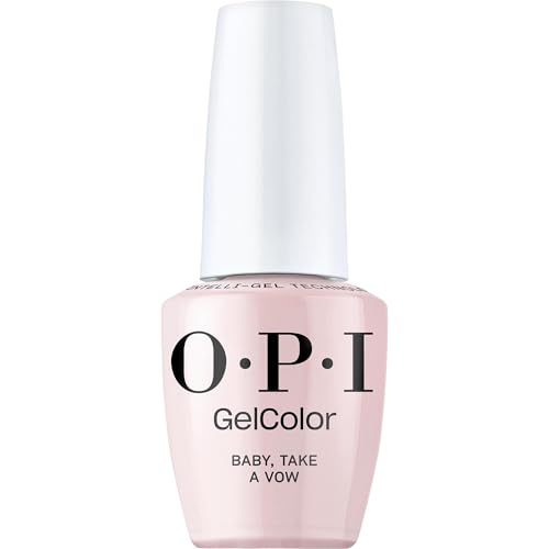OPI GelColor Baby, Take a Vow | Sheer Soft Neutral Pink Crème LED Cure Gel Nail Polish | Salon-Quality Shine, Long-Lasting Wear | Vegan & HEMA Free | 0.5 Fl Oz