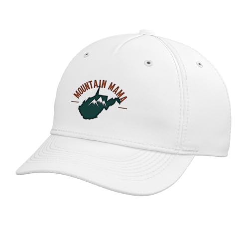Mountain Mama West Virginia Funny Outdoors Meme Adjustable Printed Baseball Hat, White