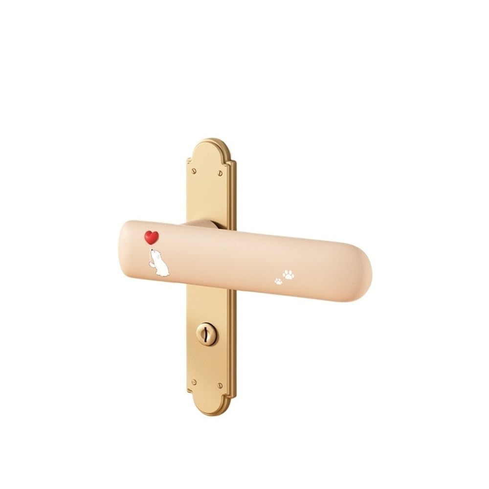 TIANSHENGQI Cute Silicone Door Knob Cover Cartoon Cold-Proof Handle Anti-Collision Protective Pad for Home(Apricot-Right)