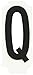Brady 6450-Q Vinyl (B-933), 2"H Black Condensed Gothic Quik-Align, Legend "Q" (Package of 10)