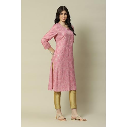 Image of Rangriti Women's Cotton Printed Straight Kurta