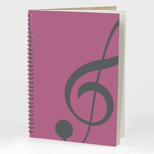 MAXCURY Blank Sheet Music Composition Manuscript Staff Paper Art Music Notebook Black 100 Pages 26x19cm (Pink/Grey Green) - Thumbnail 6