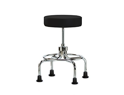 Image of Perch Retro Exam Stool with Glides, 18.5 inch-24 inch, Black Vinyl