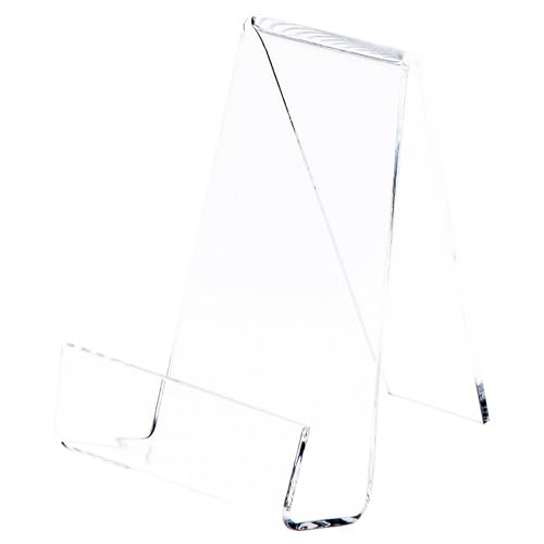 Plymor Clear Acrylic Book Easel with 1.25" Ledge With Lip, 3.625" W x 4.5" D x 4.75" H