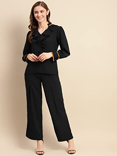 Image of Woowzerz Women Black Ruffled Co-ord Set | P
