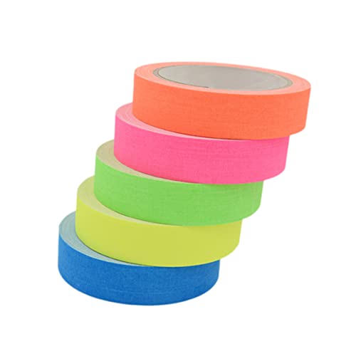 TEHAUX Neon Blacklight Glow Tape 10mm x 10m Fluorescent Gaffer Tape Party Supplies Stage Decor Easy to Apply
