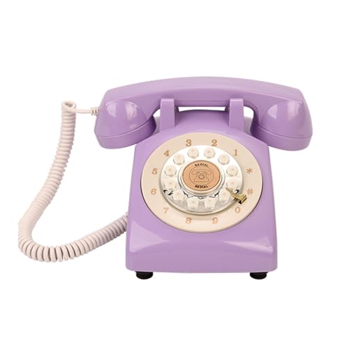 Voice Message Recorder Landline Phone for Guestbook and Event Decor, Purple